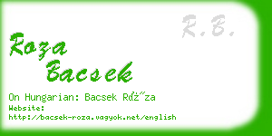 roza bacsek business card